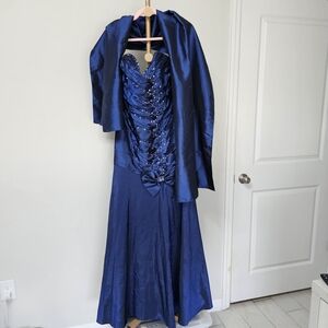 Anny Lee Blue Backless Dress